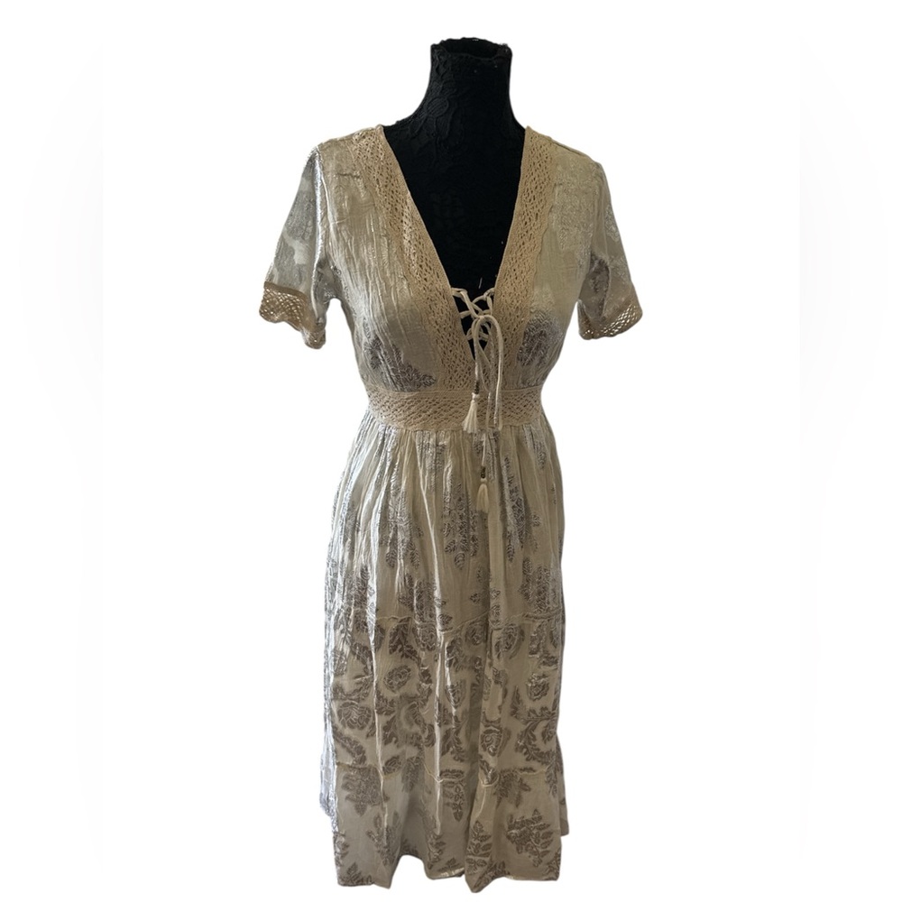 Me 2 Magic Cream Elegant boho dress size s
